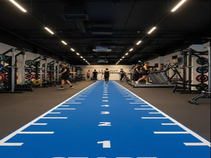 Texture shot: High density gym turf vs landscape grass